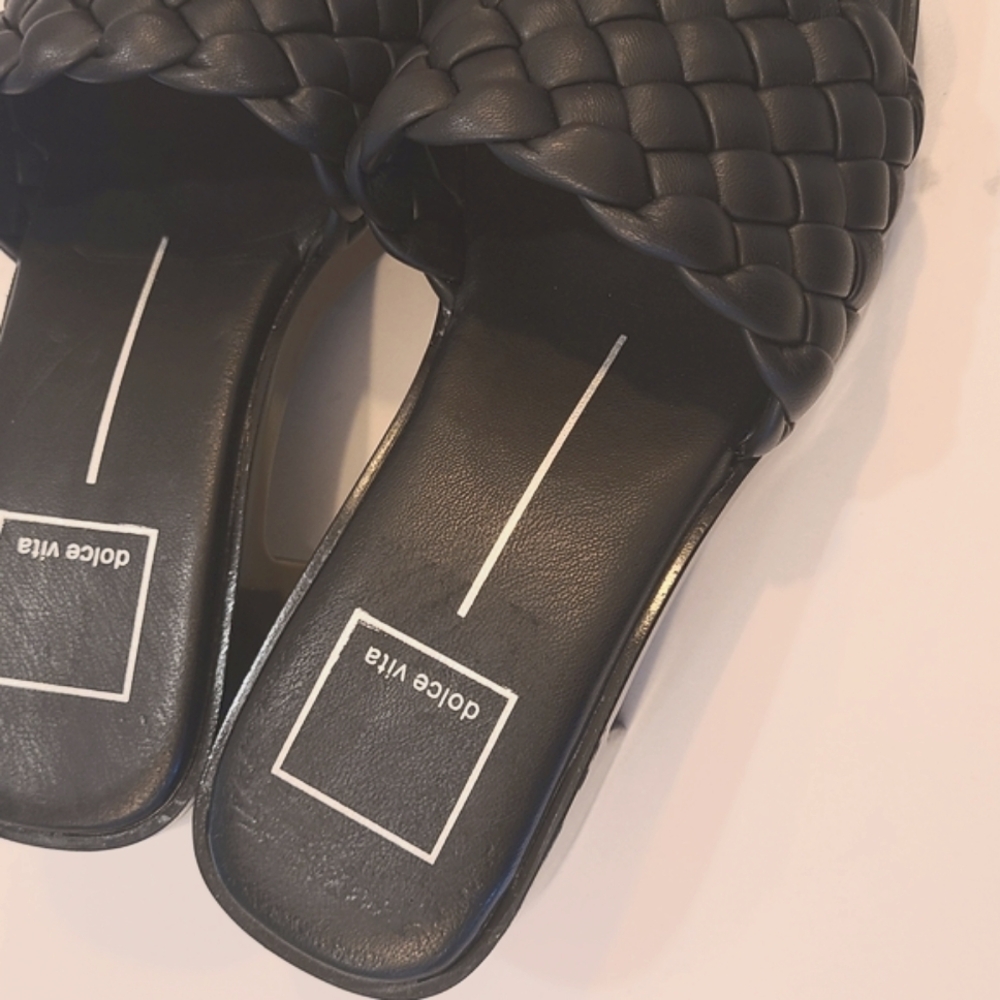 Dolce Vita Black Woven Women's Sandals